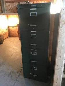 lot 27 image: Four-Drawer Metal Filing Cabinet