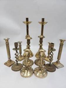 12 Vintage and Antique Selection Silver Plated Candle Holders