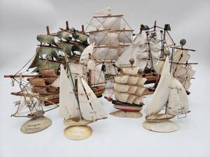 Vintage 10 piece hand Made Ship Collection