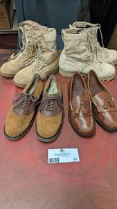 Awesome Shoes and Boots Collection -2 Pairs of Womens Combat Jungle Boots size 6.5, Mens Suede Saddle Shoes Size 9.5 , & Mens Loafers Size 10.5 Barely Used and Brand New