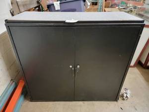 Large 48Wx19Dx43H Stackable Metal Two Tier Cabinet With Key II