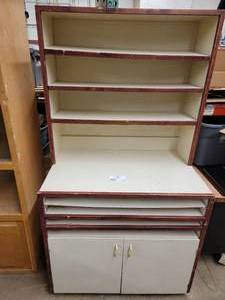 Wooden Artist Organizer 39wx72.5Hx28D Hutch is Removable