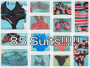 85 Assorted Womens Bathing Suits NEW With Tags Large and Mediums