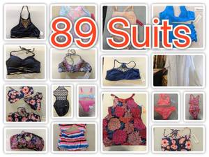 89 Assorted Womens Bathing SuitsNEW With Tags XS-XL Tori Praver, Clean Water, Cleobella Turquoise, Sugar Coast, & Kana Sol