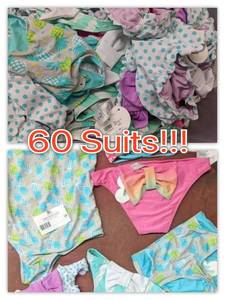 61 Assorted Sugar Coast Womens Bathing Suits-Bikini Bottoms, Bikini Tops, & One-Pieces XS-XL