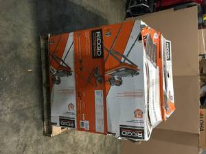 lot 2 image: Pallet with 6 Ridgid 7 in Tile cutters with stand used customer returns