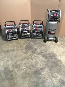 lot 3 image: Pallet with assorted Husky Air Compressors various models and conditions used see pictures