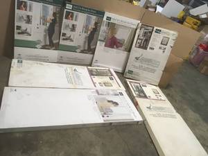 lot 39 image: Lot of ODL Add-On Enclosed Aluminum Blinds White Steel & Fiberglass Doors with Raised Frame Around Glass see pictures