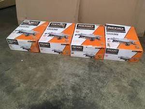 lot 49 image: Lot of 4 Ridgid 7 in Table tile cutter various conditions see pictures