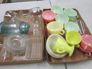 lot 237 image: Vintage Dishes, Beer Glasses...