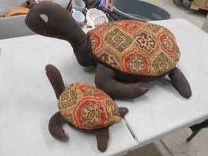 lot 238 image: Pair of Fabric Turtles...