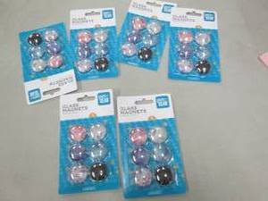 lot 271 image: 6- 6 pks Glass Magnets...