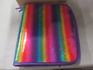 lot 318 image: 4 Rainbow Zipper Binders...