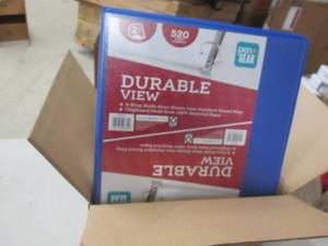 lot 335 image: 6- 2inch Durable D Ring Binders...