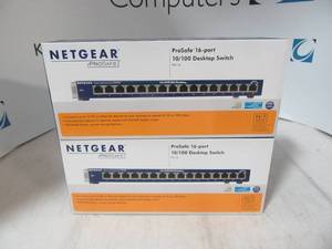 2 New Netgear Prosafe 16 Port Desktop switches