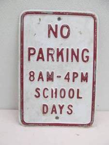 NO parking metal sign