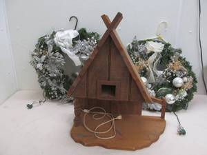 Wreaths, bird house