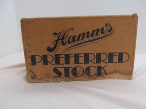 vintage Hamms beer case, bottles