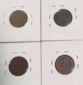4 INDIAN HEAD CENTS 1865 1896 1897 1899