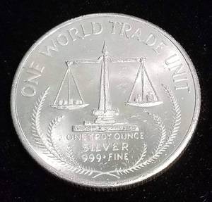 1 TROY OZ. .999 FINE SILVER WORLD TRADE UNIT EAGLE DESIGN