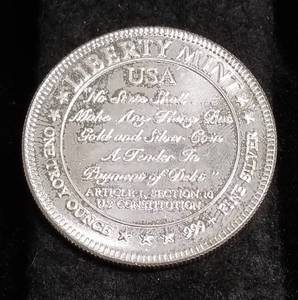 1 TROY OZ. .999 FINE SILVER CONSTITUTION ROUND (ARTICLE 1 SECTION 10)