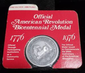 1976 BICENTENNIAL .999 FINE SILVER OFFICIAL MEDAL SEALED
