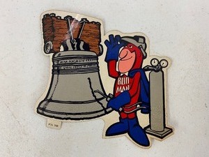 lot 61 image: Four Vintage Bud Man Budweiser Stickers