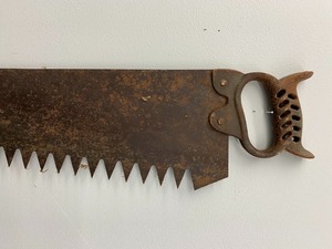 lot 90 image: Vintage Handsaw with Wooden Handle