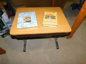 lot 150 image: Vintage School Desk  Sketch Book  Cookbook for Good Nutrition by Carlton Fredericks, Ph.D.
