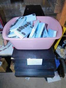 lot 19 image: 3 Floating Black Shelves  Name Pins