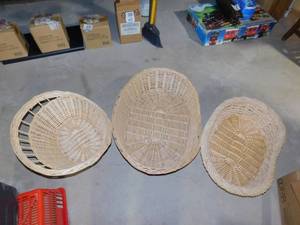 lot 54 image: 3 Wicker Laundry Baskets