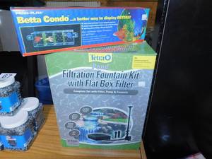 lot 64 image: New Penn-Flex Betta Condo  New Tetra Filtration Fountain Kit with Flat Box Filter
