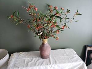 lot 24 image: Decorative Vase and Faux Plants