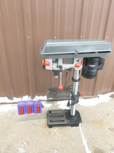 lot 3 image: Porter Cable benchtop drill press. Has minor shipping damage. Tested & works. As shown.