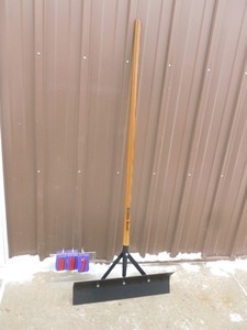 lot 7 image: Steel push style snow scrapershovel. New condition. As shown.