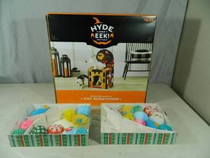 New 2 Level Haunted Castle Cat Scratcher and 2 New Boxes of Toys