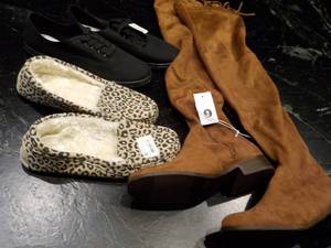 lot 21 image: Size 8 and 8.5 Shoes, Slippers, and...