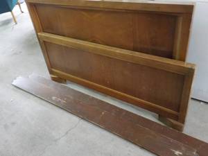 lot 33 image: Wood Full Size Headboard, Footboard...