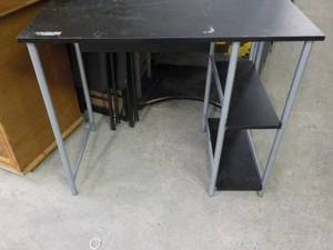 lot 42 image: Wood and Metal Desk 36 x 20 x 30...