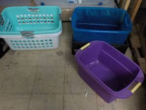 lot 99 image: Laundry Basket and Totes...