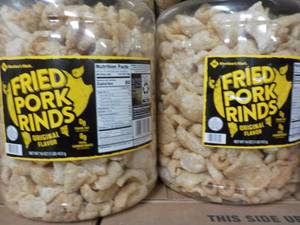 lot 233 image: 2 - 16 oz Tubs Fried Pork Rinds...