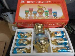 lot 280 image: 7 Piece Pitcher and Glass Set...