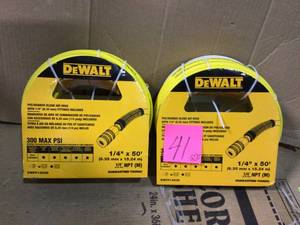 lot 41 image: 50 ft. x 14 in. Air Hose by DEWALT in good condition 