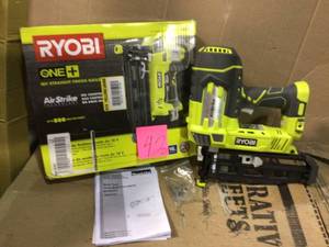 lot 42 image: 18-Volt ONE Lithium-Ion Cordless AirStrike 16-Gauge Cordless Straight Finish Nailer (Tool Only) by RYOBI in good condition 