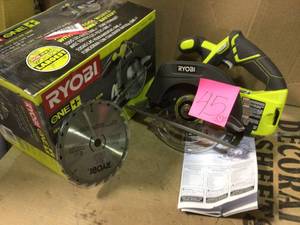 lot 45 image: 18-Volt ONE Cordless 6-12 in. Circular Saw (Tool Only) by RYOBI in good condition 