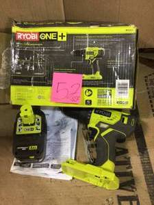 lot 52 image: 18-Volt ONE Lithium-Ion Cordless 12 in. DrillDriver Kit with (1) 1.5 Ah Battery and 18-Volt Charger by RYOBI in good condition 
