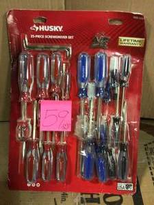 lot 59 image: Hard Handled Screwdriver Set (25-Piece) by Husky in good condition 