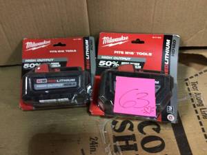 lot 63 image: M18 18-Volt Lithium-Ion High Output 12.0Ah Battery Pack by Milwaukee in good condition 