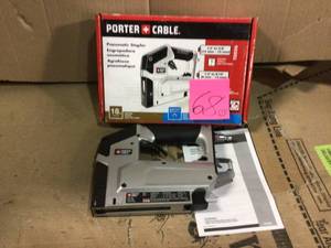 lot 68 image: Pneumatic 18-Gauge 38 in. Crown Stapler by Porter-Cable in good condition 