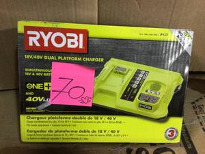 lot 70 image: ONE Lithium-Ion Dual Platform Charger for RYOBI 18-Volt ONE and 40-Volt Batteries by RYOBI in good condition 
